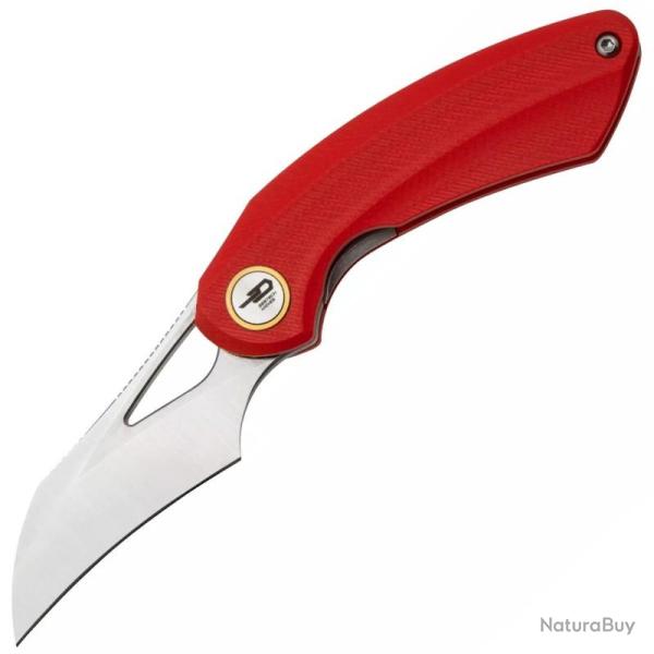 Couteau Bestech Bihai Lame Acier 14C28N Manche G10 Rouge Liner Lock BTKG53C1