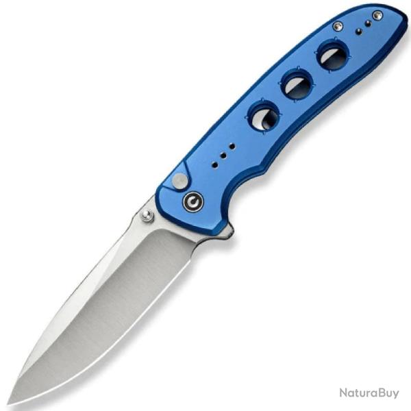 Couteau Civivi Hyperpulse Lame Acier 14C28N Manche Aluminium Bleu Button Lock CIVC23087A2