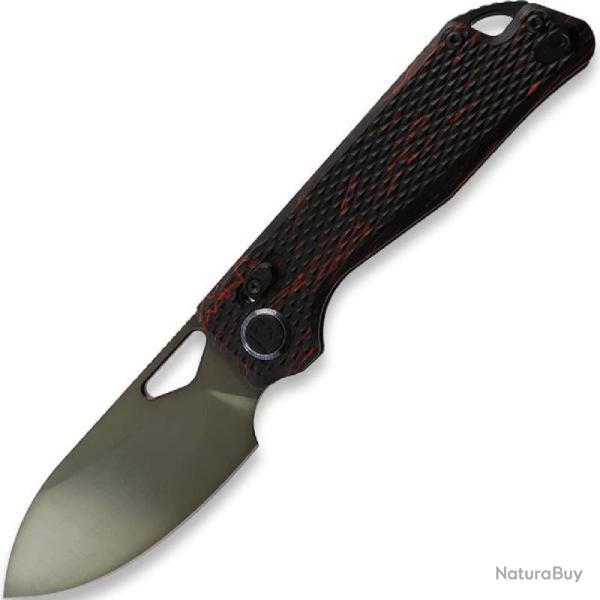 Couteau Kunwu Pulsar XL Lame Acier Elmax Manche G10 Noir et Rouge Textur� XT-Lock KUNX705XLA2