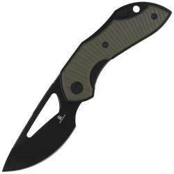 Couteau Bestechman Triassic Lame Acier 14C28N Manche G10 Vert Olive Liner Lock BTKMK17D