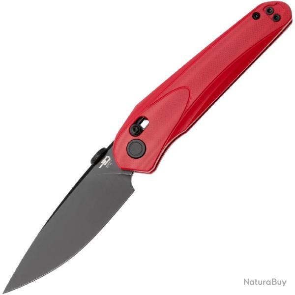 Couteau Bestech Mothus Lame Acier 14C28N Manche G10 Rouge Crossbar Lock BTKG67H