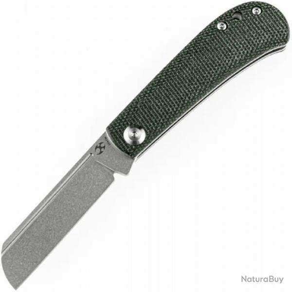 Couteau Kansept Bevy Lame Acier 154CM Manche Micarta Vert Slip Joint KT2026F2