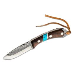 Couteau Condor Blue River Lame Acier 1095 Manche Bois de Noyer &Eacute;tui Cuir Made In El CTK283923HC