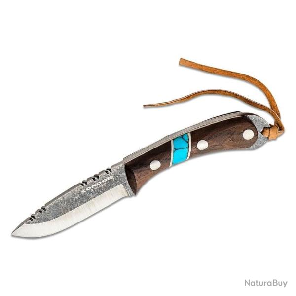 Couteau Condor Blue River Lame Acier 1095 Manche Bois de Noyer �tui Cuir Made In El CTK283923HC
