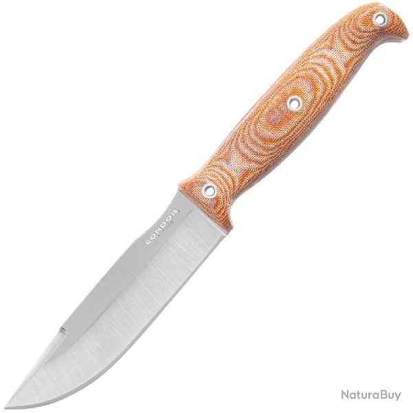Couteau Condor Prius Lame Acier 440C Manche Micarta Marron �tui Cuir Made In El Salvador CTK2848464C