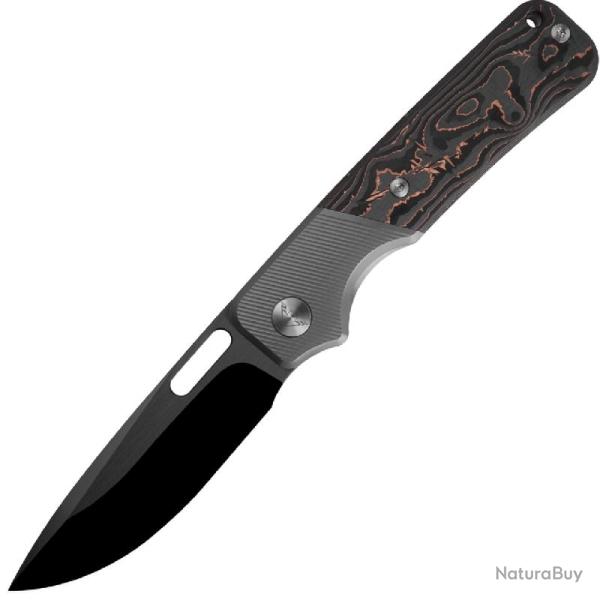 Couteau Ameight Knives Felix II Lame Acier M390 Manche Fibre de Carbone Frame Lock AME001CBNII