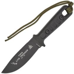 Couteau TOPS Knives Lite Trekker Lame Acier 1095 Manche Micarta Noir &Eacute;tui Kydex Made In USA TPTLT02