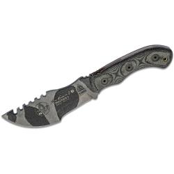 Couteau TOPS Mini Tom Brown Tracker Lame Acier 1095 Manche Micarta Noir &Eacute;tui Kydex TPTBT040CAMO