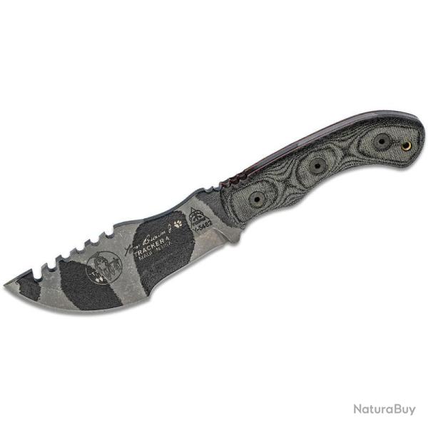 Couteau TOPS Mini Tom Brown Tracker Lame Acier 1095 Manche Micarta Noir �tui Kydex TPTBT040CAMO