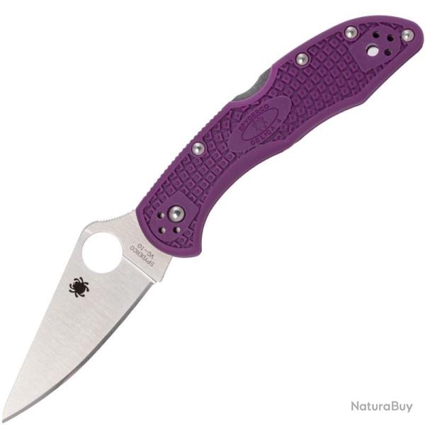 Couteau Spyderco Delica 4 Lame Acier VG-10 Manche FRN Violet Textur� Back Lock SC11FPPR