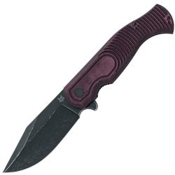 Couteau Fox Knives Eastwood Tiger Lame Acier S90V Manche Micarta Bordeaux Liner Lock FOX524MB