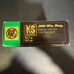 20 balles RWS KS 300 win mag 10,7g ou 162gr