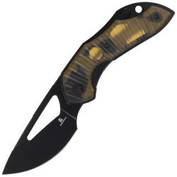 Couteau Bestechman Triassic Lame Acier 14C28N Manche Ultem Ambr&eacute; Liner Lock BTKMK17F