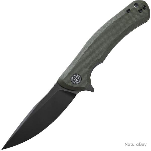 Couteau Pliant Petrified Fish Warrior V2 Lame Acier N690 Manche G10 Vert Arm�e Linerlock PFKP17AGRDW