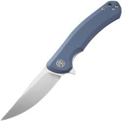 Couteau Pliant Petrified Fish Warrior V2 Lame Acier N690 Manche G10 Gris Bleu Linerlock PFKP17GBS