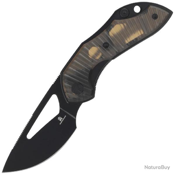Couteau Bestechman Triassic Lame Acier 14C28N Manche Ultem Transparent Liner Lock BTKMK17E