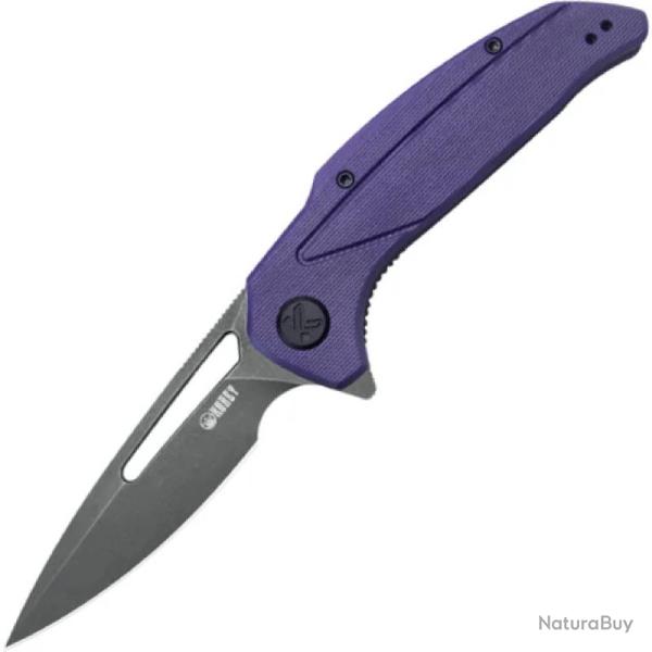 Couteau Kubey Nautilus Lame Acier 14C28N Manche G10 Violet Liner Lock KUB372A