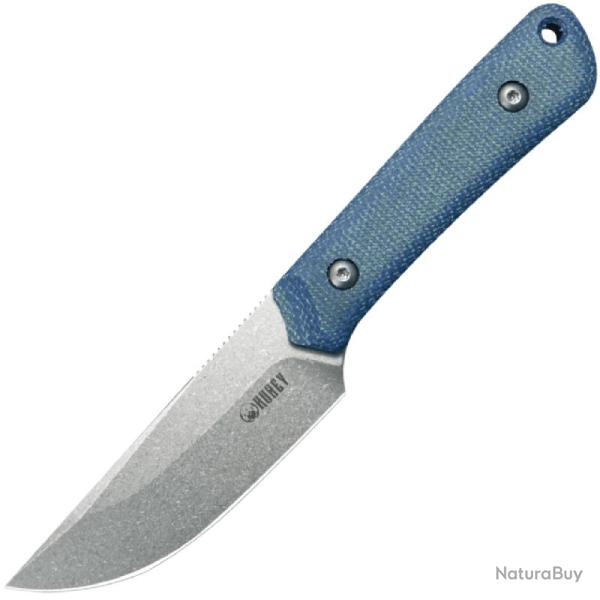Couteau Fixe Kubey Thorn Lame Acier 14C28N Manche Micarta Bleu �tui Kydex Noir KUB413C