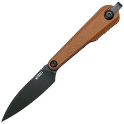 Couteau Fixe Kubey Yag Lame Acier 14C28N Manche Micarta Marron &Eacute;tui Kydex Noir KUB452C