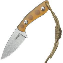 Couteau Fixe Kubey Bloom Lame Acier 14C28N Manche Ultem &Eacute;tui Kydex Noir KUB411C
