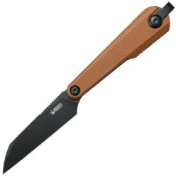 Couteau Fixe Kubey Yag Lame Acier 14C28N Manche Micarta Marron &Eacute;tui Kydex Noir KUB450C