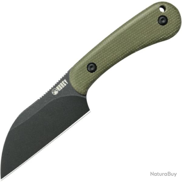 Couteau Fixe Kubey Rockhopper Lame Acier 14C28N Manche Micarta Vert �tui Kydex Noir KUB412F