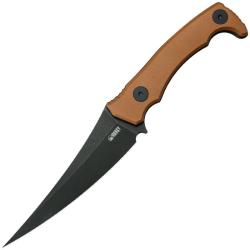 Couteau Fixe Kubey Sicarii Lame Acier 14C28N Manche Micarta Marron &Eacute;tui Kydex Noir KUB477F