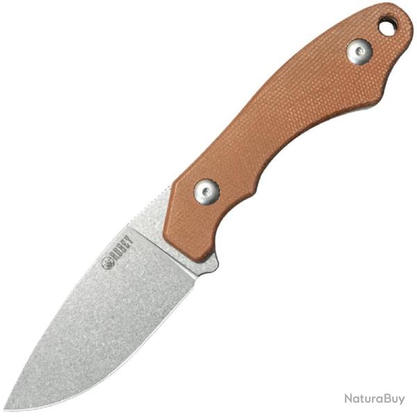 Couteau Fixe Kubey TLB Lame Acier 14C28N Manche Micarta Marron �tui Kydex Noir KUB467C
