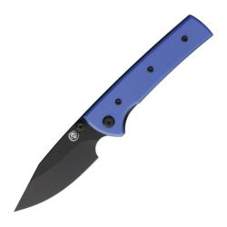 Couteau Chaves Scapegoat Street Spear Point Lame Acier Elmax Noire Manche G10 Bleu CHAV14503