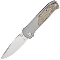 Couteau Flytanium Arcade Shark-Lock Gray Lame Acier CPM-S35VN Manche Aluminium FLY1255