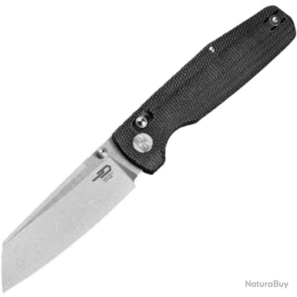 Couteau Bestech Slasher Lame Acier D2 Manche Micarta Noir Crossbar Lock BTKG56A1