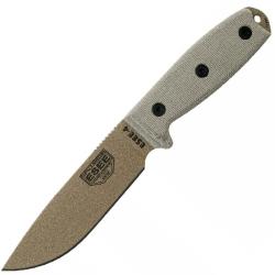 Couteau Fixe ESEE Knives Model 4 Lame Acier 1095 Manche Micarta &Eacute;tui Polym&egrave;re Made In USA ES4PMBDE