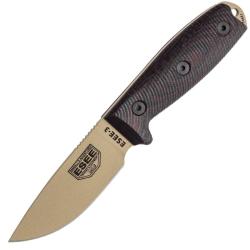 Couteau Fixe ESEE Knives Model 3 Lame Acier 1095 Manche G10 &Eacute;tui Polym&egrave;re Made In USA ES3PMDT004