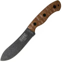 Couteau ESEE Knives JG5 Nessmuk Lame Acier 1095 Manche Micarta Marron Sculpt&eacute; &Eacute;tui Cuir ESJG5