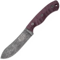 Couteau ESEE Knives JG5 Nessmuk Lame Acier 1095 Manche Micarta Bordeaux &Eacute;tui Cuir Made In ESJG5LM