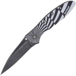 Couteau Kershaw Leek Swirl Lame Acier 14C28N Manche Aluminium Liner Lock Made In USA KS1660SWIRL