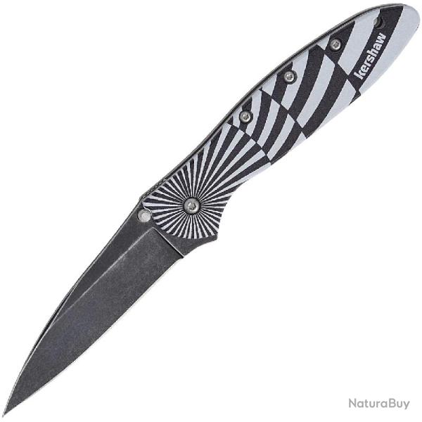 Couteau Kershaw Leek Swirl Lame Acier 14C28N Manche Aluminium Liner Lock Made In USA KS1660SWIRL