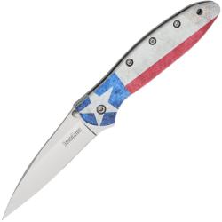 Couteau Kershaw Leek Lone Star Lame Acier 14C28N Manche Aluminium Liner Lock Made In USA KS1660LS