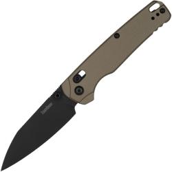 Couteau Kershaw Bel Air XL Lame Acier CPM-M4 Manche Aluminium Anodis&eacute; FDE DuraLock KS6110FDE