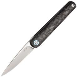 Couteau MKM Flame Lame Acier M390 Manche Fibre de Carbone et Titane Frame Lock MKMFL01FCT