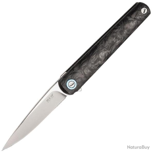 Couteau MKM Flame Lame Acier M390 Manche Fibre de Carbone et Titane Frame Lock MKMFL01FCT
