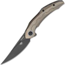 Couteau Bestech Marukka Lame Acier M390 Manche Titane Bronze Frame Lock BTKT2002C