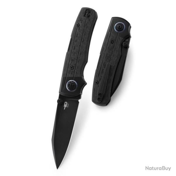 Couteau Bestech Tonic Lame Acier M390 Manche Fibre de Carbone et Titane Back Lock BTKT2204E