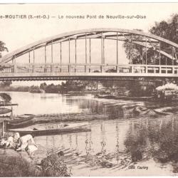 CPA DE JOUY-LE-MOUTIER - VAL D'OISE 95 - LE NOUVEAU PONT DE NEUVILLE-SUR-OISE - 1940