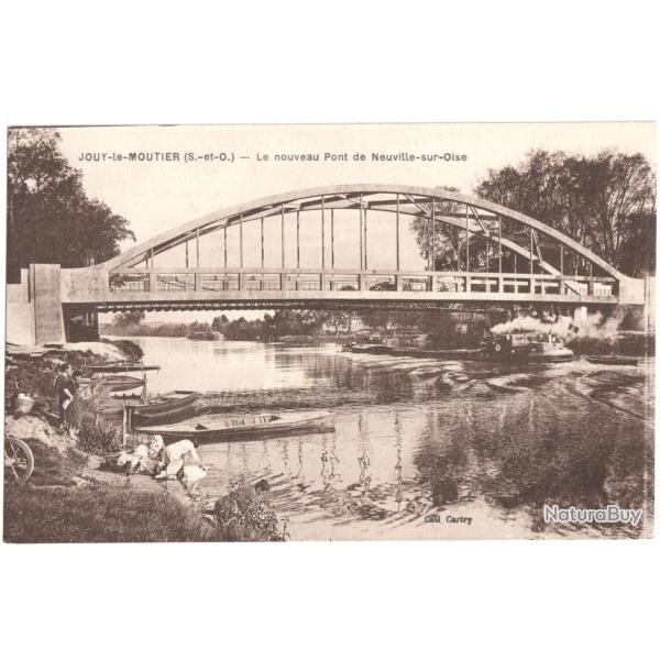 CPA DE JOUY-LE-MOUTIER - VAL D'OISE 95 - LE NOUVEAU PONT DE NEUVILLE-SUR-OISE - 1940