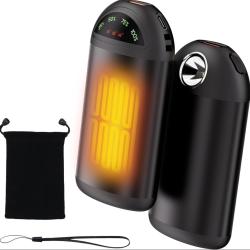 Chauffe-mains rechargeable - Portable - Avec lampe de poche Chasse P&ecirc;che Hiver Froid Outdoor