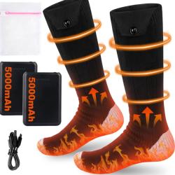 Chaussettes Chauffantes, 2x5000 MAh Chasse P&ecirc;che Outdoor Femme Homme