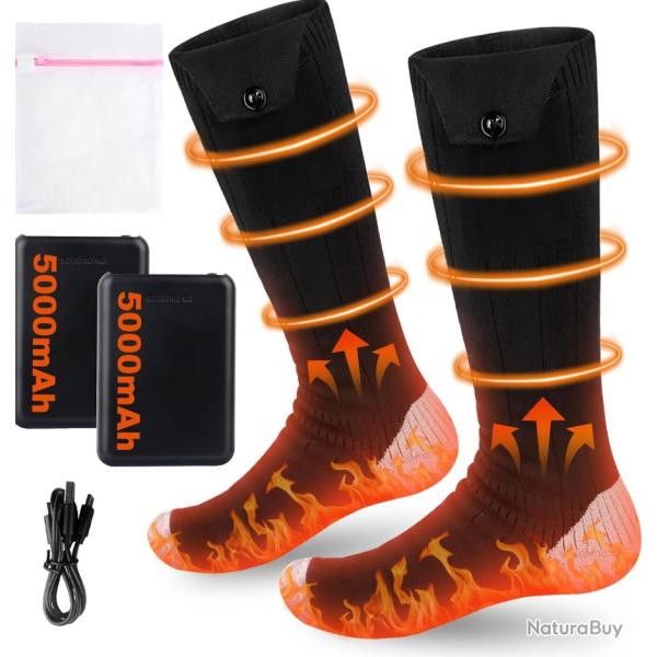 Chaussettes Chauffantes, 2x5000 MAh Chasse P�che Outdoor Femme Homme