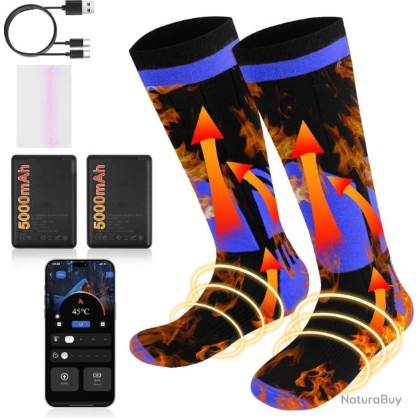 Chaussettes chauffantes, pour homme et femme, batterie 5000 mAh Chasse P�che Outdoor