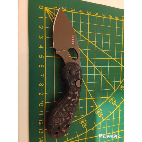 Couteau Kizer Microbe micarta lame 14c28n
